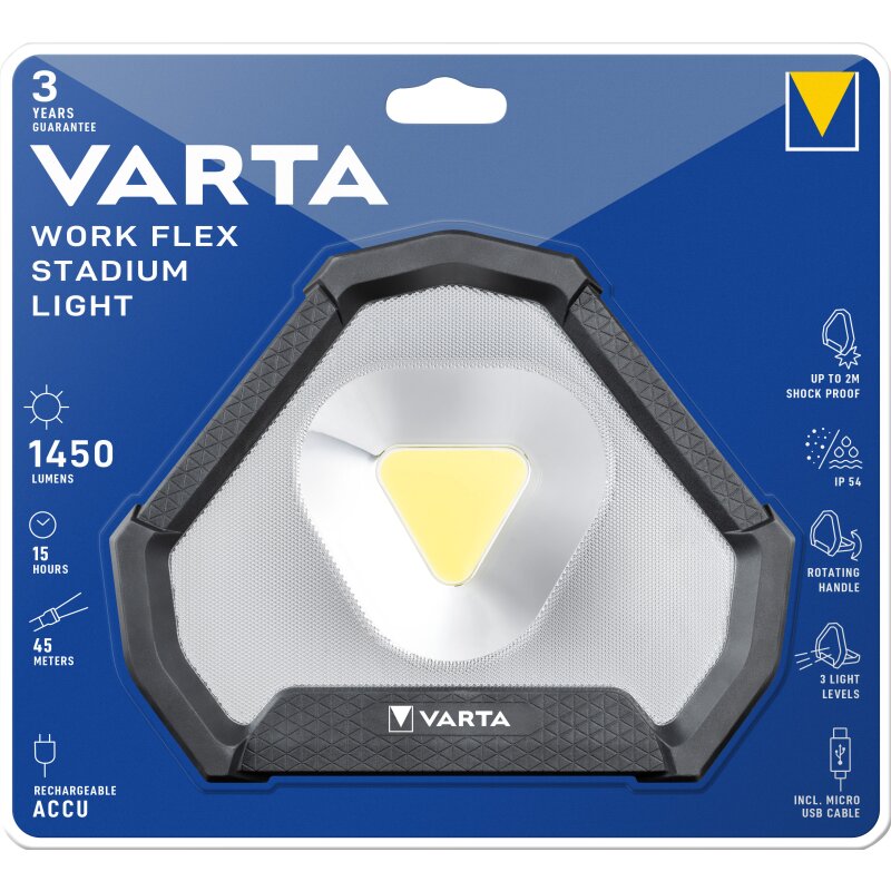 Varta LED Taschenlampe Work Flex Line, Stadium Light von Varta