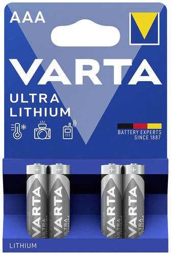 Varta LITHIUM AAA Bli 4 Micro (AAA)-Batterie Lithium 1100 mAh 1.5V 4St. von Varta