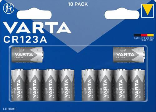 Varta LITHIUM Cylindr. CR123A Bli10 Fotobatterie CR-123A Lithium 1430 mAh 3V 10St. von Varta