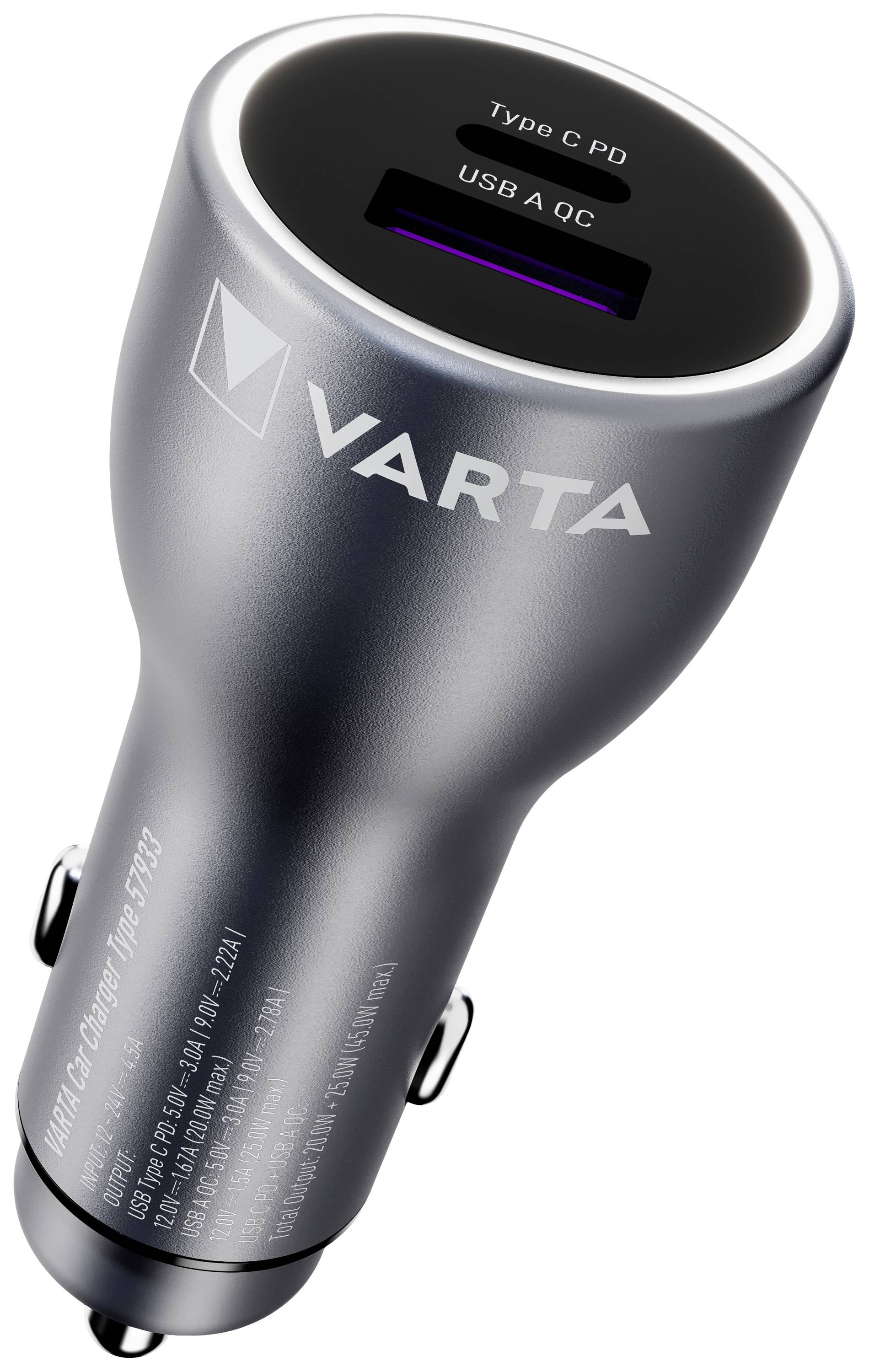Varta Ladegerät 45W Car Charger 1x USB-A 1x USB-C Varta Ladegerät 45W Car Charger 1x USB-A 1x USB-C von Varta
