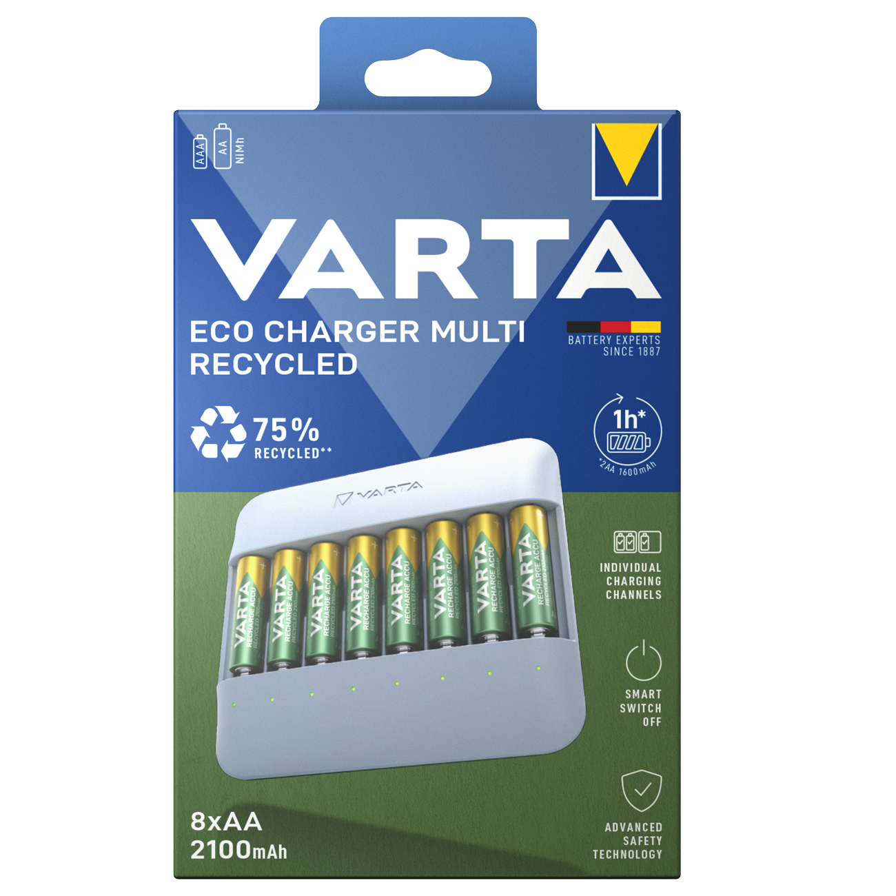 Varta Ladegerät Eco Charger Multi Recycled 8xAA56816 2100mAh Varta Ladegerät Eco Charger Multi Recycled 8xAA56816 2100mAh von Varta