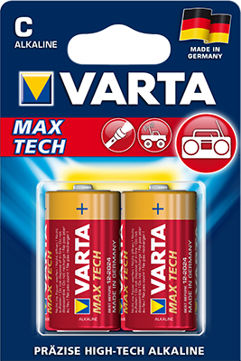 Varta Max Tech 04714 - Batterie 2 x C Alkalisch (04714110402) von Varta