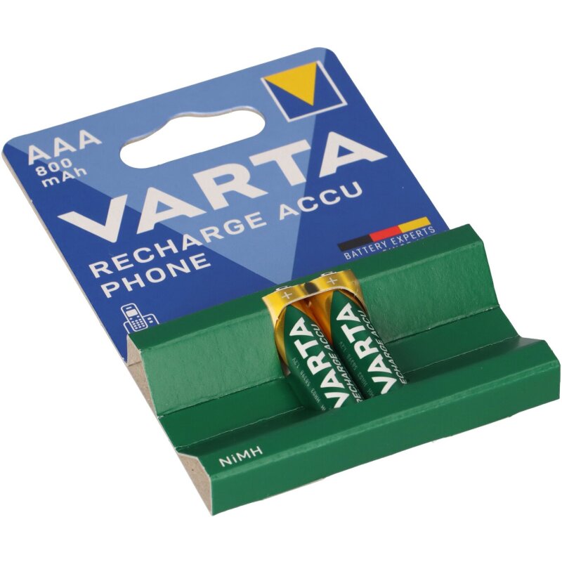 Varta Phone AAA Micro Akku VT398 Ni-MH 1,2V 800mAh 2er Blister Varta Phone AAA Micro Akku VT398 Ni-MH 1,2V 800mAh 2er Blister von Varta