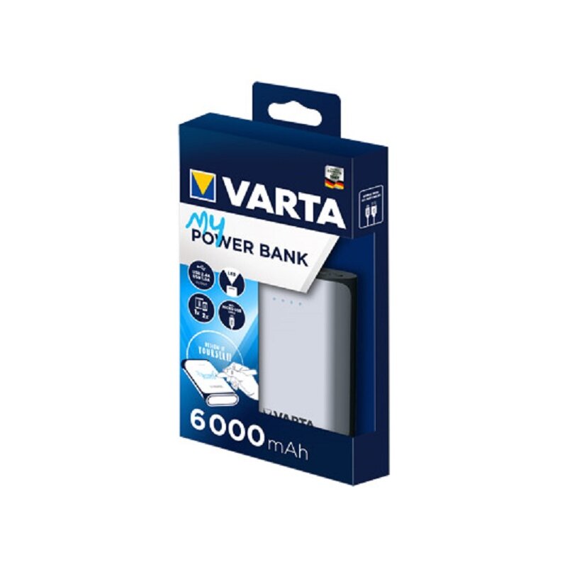 Varta Powerbank 6000 mAh mit beschreibbarer Oberfläche inkl. Stift & Schablonen von Varta