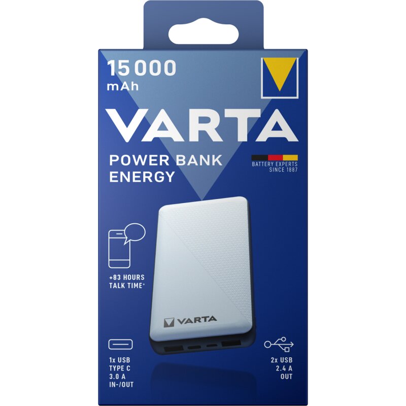 Varta Powerbank Energy 15000 mAh + Micro USB Kabel von Varta