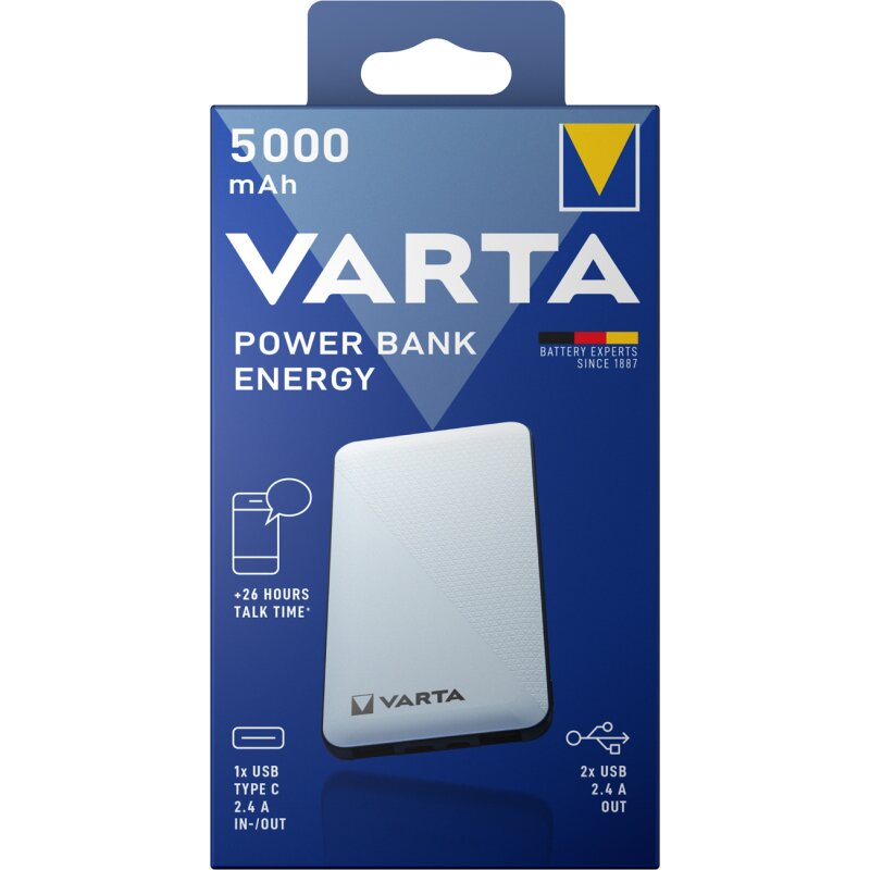 Varta Powerbank Energy 5000 mAh + Micro USB Kabel von Varta