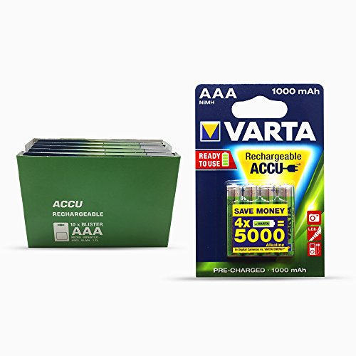 Varta Professional Akku AAA Batterie (1,2V, 1000mAh, 10x 4-er Blister) von Varta