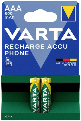 Varta RECH.AC.Phone AAA800mAh BLI2 Micro (AAA)-Akku NiMH 800 mAh 1.2V 2St. von Varta