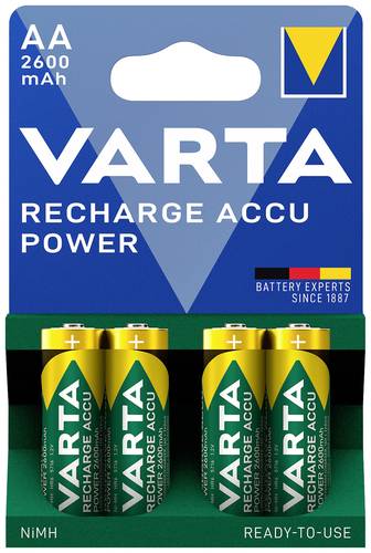 Varta RECH.AC.Power AA2600mAh BLI4 Mignon (AA)-Akku NiMH 2600 mAh 1.2V 4St. von Varta