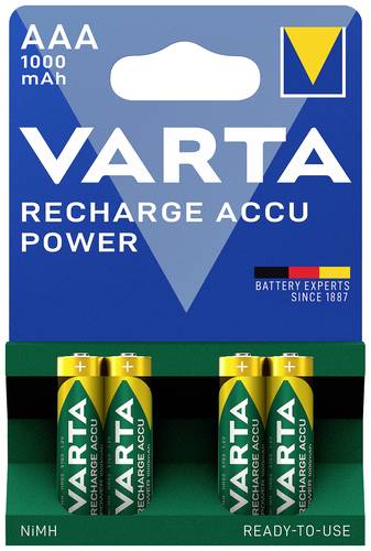 Varta RECH.AC.Power AAA1000mAh BLI4 Micro (AAA)-Akku NiMH 1000 mAh 1.2V 4St. von Varta