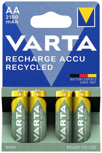 Varta RECH.AC.RECYC.AA2100mAh BLI4 Mignon (AA)-Akku NiMH 2000 mAh 1.2V 4St. von Varta