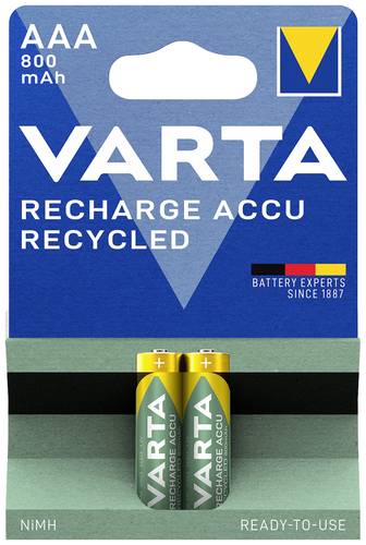 Varta RECH.AC.RECYC.AAA800mAh BLI2 Micro (AAA)-Akku NiMH 800 mAh 1.2V 2St. von Varta