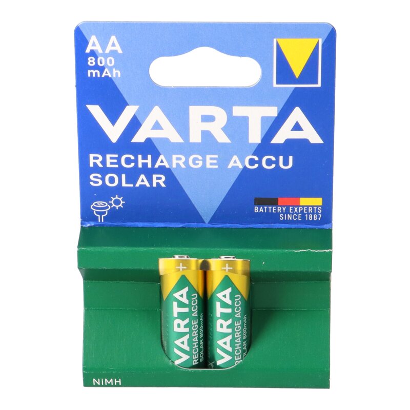 Varta Solar AA Mignon Akku Ni-MH 1,2V 800mAh 2er Blister von Varta