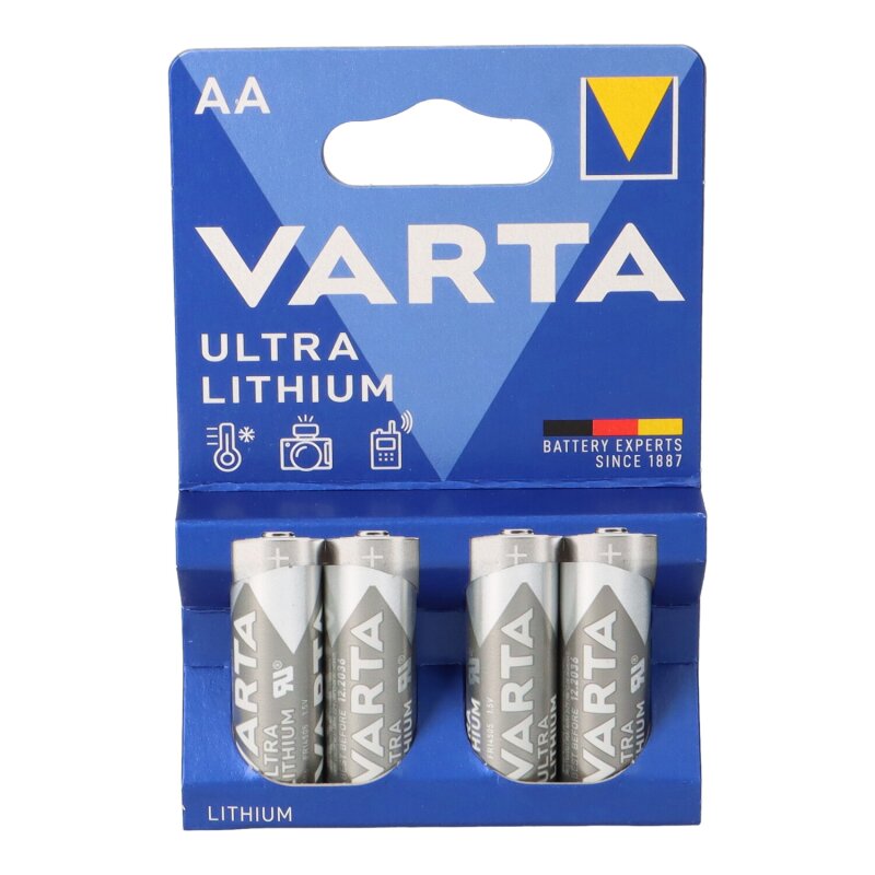 Varta Ultra Lithium Mignon Batterie 4er Blister AA 6106 von Varta