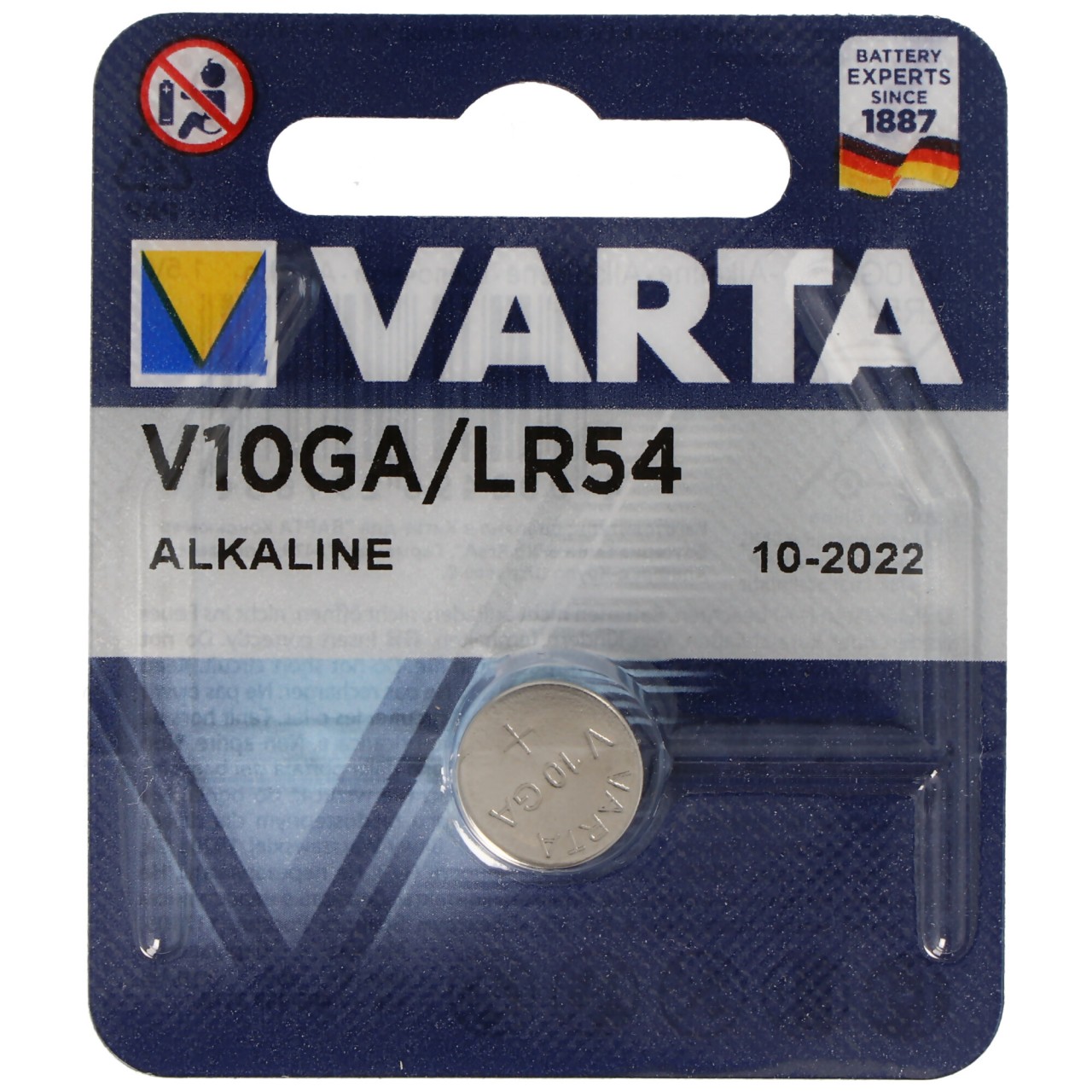 Varta V10GA, LR54, 189, 89, LR1130 Knopfzelle Varta V10GA, LR54, 189, 89, LR1130 Knopfzelle von Varta