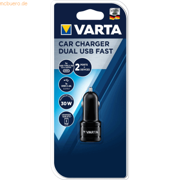 Varta VARTA Car Charger Dual USB Type C PD & USB A Varta VARTA Car Charger Dual USB Type C PD & USB A von Varta