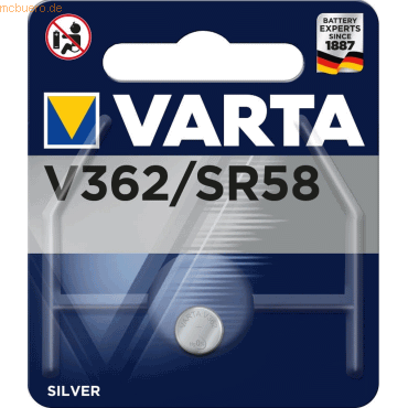 Varta VARTA Knopfzellenbatterie Electronics V362 (SR58) Silber von Varta