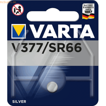 Varta VARTA Knopfzellenbatterie Electronics V377 (SR66) Silber von Varta