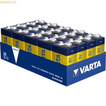 Varta VARTA LONGLIFE Batterie E-Block (9V-Block) 20er von Varta