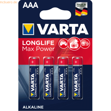 Varta VARTA LONGLIFE Max Power AAA Blister 4 (DE) von Varta