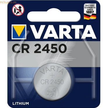 Varta VARTA Lithium Coin, Knopfzellenbatterie, CR2450, 3V, 1Stk von Varta