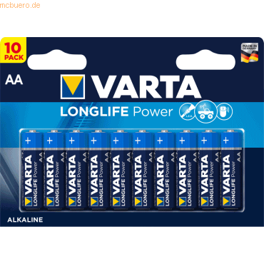 Varta VARTA Longlife Power, Batterie, AA, Mignon, 1,5V, 10Stk von Varta