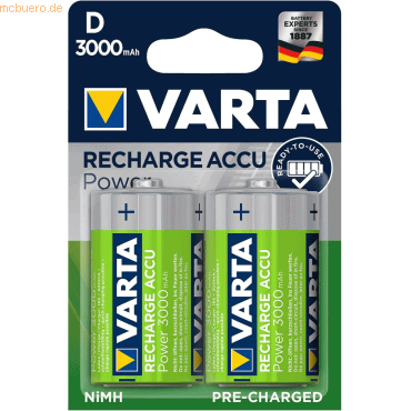 Varta VARTA RECHARGE ACCU Power D 3000mAh Blister 2 von Varta