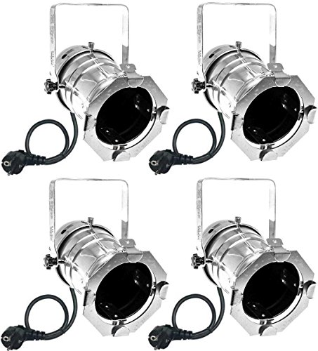 Varytec 1248-4 x PAR 30 Spot-Light Scheinwerfer SILBER polish PAR-30 mit E-27 Fassung & Kabel mit Schuko-Stecker Varytec 1248-4 x PAR 30 Spot-Light Scheinwerfer SILBER polish PAR-30 mit E-27 Fassung & Kabel mit Schuko-Stecker von Varytec
