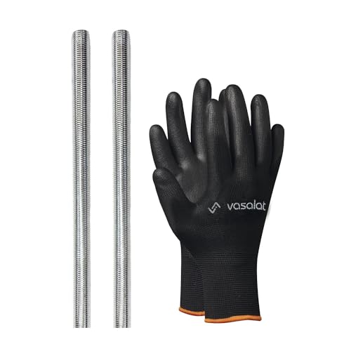 vasalat Gewindestange M22 1000mm verzinkt Set, Festigkeitsklasse 8.8 - Gewindestab mit Außengewinde DIN 976 - hochwertige Metallstange mit Gewinde - 2 Stück von vasalat