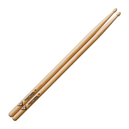Vater VAVHT7AW Traditional 7A Hickory-Holz Tip Drumsticks von Vater