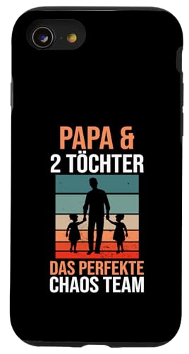 Papa & 2 Töchter das Perfekte Chaos Team Papa Hülle für iPhone SE (2020) / 7 / 8 von Vatertag & Tochter Geschenke