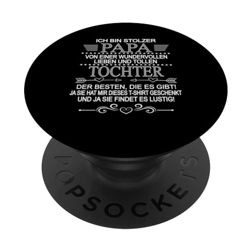 Ich Bin Stolzer Papa Einer Wundervollen Tochter - Vatertag PopSockets Klebender PopGrip Ich Bin Stolzer Papa Einer Wundervollen Tochter - Vatertag PopSockets Klebender PopGrip von Vatertagsgeschenk Tochter Vater Geschenke T-Shirts
