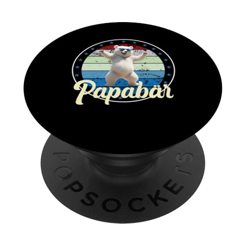 Papa Bär Vatertag Retro Vater & Opa Geschenk Geburtstags PopSockets Klebender PopGrip Papa Bär Vatertag Retro Vater & Opa Geschenk Geburtstags PopSockets Klebender PopGrip von Vatertagsgeschenk Vatertag Geschenke Opa & Daddy