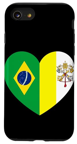 Heart of Faith: Brazil and Vatican United Hülle für iPhone SE (2020) / 7 / 8 von Vatican Heart Unity Merch