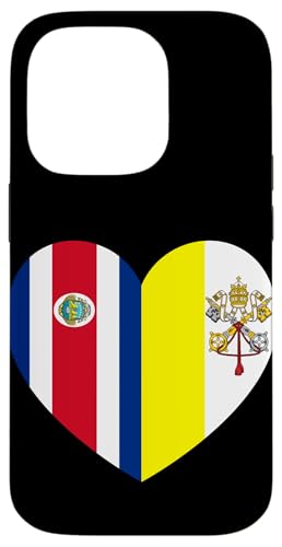 Heart of Faith: Costa Rica and Vatican United Hülle für iPhone 14 Pro von Vatican Heart Unity Merch