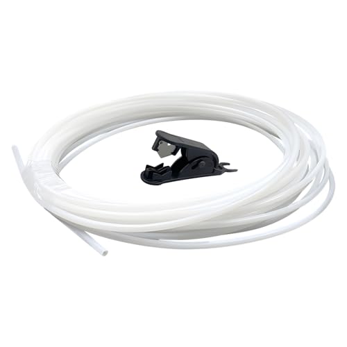 10 Meter PTFE Rohr 4mm x 2,5mm – 3D Drucker Teflonschlauch 1,75mm für Filamentführung – Kompatibel mit Creality K1/K1 Max/Ender 3 V3 – Inklusive Schlauchschneider (10m Weiß) von Vauki