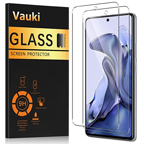 Vauki 2 Stück Schutzfolie für Xiaomi 11T/Xiaomi 11T Pro 5G 6.67", 9H Härte HD Klares Schutzglas für Xiaomi 11T 5G, Frei von Kratzern 0.33mm Ultra dünn Anti-Kratz, Blasenfrei von Vauki