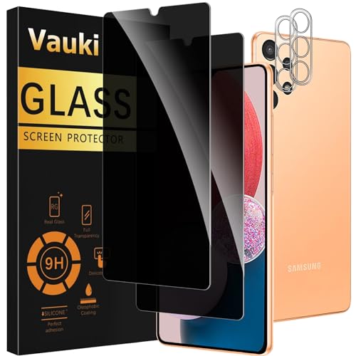 Vauki 2 Stück Sichtschutz Schutzfolie für Samsung Galaxy A13 4G mit 2 Kamera Schutzglas,9H Härte Privacy Displayschutzfolie,Privatsphäre Anti-Spy Bläschenfrei Kratzfest Blickschutzfolie von Vauki