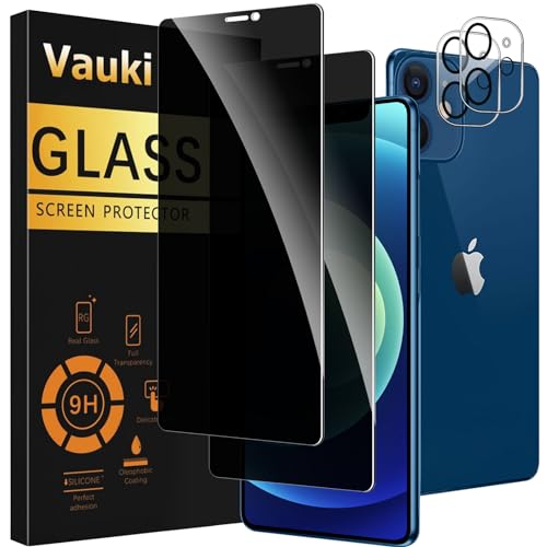 Vauki 2 Stück Sichtschutz Schutzfolie für iPhone 12 Mini mit 2 Kamera Schutzglas,9H Härte Privacy Displayschutzfolie,Privatsphäre Anti-Spy Bläschenfrei Kratzfest Blickschutzfolie für iPhone 12 Mini Vauki 2 Stück Sichtschutz Schutzfolie für iPhone 12 Mini mit 2 Kamera Schutzglas,9H Härte Privacy Displayschutzfolie,Privatsphäre Anti-Spy Bläschenfrei Kratzfest Blickschutzfolie für iPhone 12 Mini von Vauki