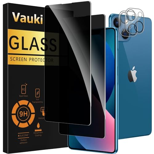 Vauki 2 Stück Sichtschutz Schutzfolie für iPhone 13 mit 2 Kamera Schutzglas,9H Härte Privacy Displayschutzfolie,Privatsphäre Anti-Spy Bläschenfrei Kratzfest Blickschutzfolie für iPhone 13 Vauki 2 Stück Sichtschutz Schutzfolie für iPhone 13 mit 2 Kamera Schutzglas,9H Härte Privacy Displayschutzfolie,Privatsphäre Anti-Spy Bläschenfrei Kratzfest Blickschutzfolie für iPhone 13 von Vauki