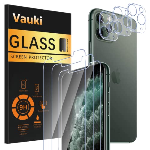 Vauki [3 Stück Schutzfolie für iPhone 11 Pro mit 3 Kamera Schutzglas,9H Härte Transparent HD Displayschutzfolie,Blasenfrei,Kratzfest,Schutzfolie für Samsung iPhone 11 Pro 5.8 Zoll von Vauki