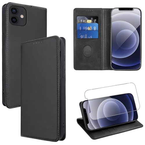 Vauki Hülle Leder für iPhone 12/iPhone 12 Pro Handyhülle mit 1 Schutzfolie, Standfunktion Kartenfach Wallet Schutzhülle Flip Case Cover Stoßfeste Klapphülle für iPhone 12/iPhone 12 Pro 6.1",Schwarz Vauki Hülle Leder für iPhone 12/iPhone 12 Pro Handyhülle mit 1 Schutzfolie, Standfunktion Kartenfach Wallet Schutzhülle Flip Case Cover Stoßfeste Klapphülle für iPhone 12/iPhone 12 Pro 6.1",Schwarz von Vauki
