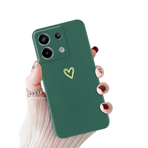 Vauki Hülle für Xiaomi Redmi Note 13 Pro 5G/Poco X6 5G (Nicht für 4G) 6.67" Handyhülle mit Herz Motiv Muster Mädchen Weiches Dünne TPU Silikon Stoßfest Kratzfeste Schutzhülle Protection Case, Grün von Vauki