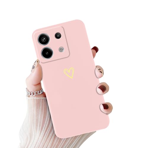 Vauki Hülle für Xiaomi Redmi Note 13 Pro 5G/Poco X6 5G (Nicht für 4G) 6.67" Handyhülle mit Herz Motiv Muster Mädchen Weiches Dünne TPU Silikon Stoßfest Kratzfeste Schutzhülle Protection Case, Rosa von Vauki