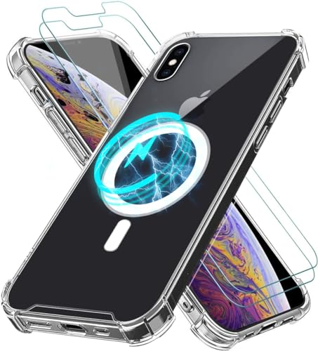 Vauki Hülle für iPhone XS Max Kompatibel mit MagSafe mit 2 Displayschutz Schutzfolie Transparente Weiche TPU Silikon Handyhülle mit Magnetisch Kabellosem Laden Schutzhülle HD Klar Case Cover für 6,5" Vauki Hülle für iPhone XS Max Kompatibel mit MagSafe mit 2 Displayschutz Schutzfolie Transparente Weiche TPU Silikon Handyhülle mit Magnetisch Kabellosem Laden Schutzhülle HD Klar Case Cover für 6,5" von Vauki