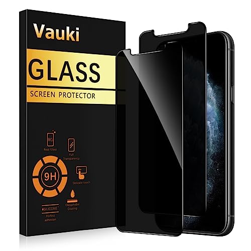 Vauki Sichtschutz Schutzfolie für iPhone 11 Pro/XS/X Schutzglas 2 Stück,9H Härte Privacy Displayschutzfolie,Privatsphäre Anti-Spy Bläschenfrei Kratzfest Blickschutzfolie für iPhone XS/X/11 Pro,5.8" von Vauki