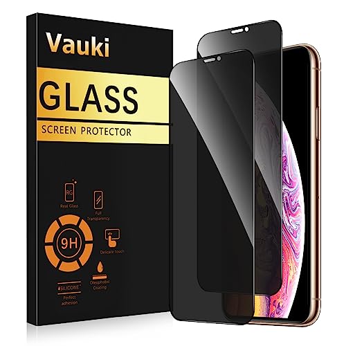 Vauki Sichtschutz Schutzfolie für iPhone XS Max Schutzglas 2 Stück,9H Härte Privacy Displayschutzfolie,Privatsphäre Anti-Spy Bläschenfrei Kratzfest Blickschutzfolie für iPhone XS Max,6.5" von Vauki