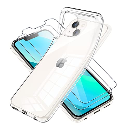 Vauki für iPhone 13 Hülle Durchsichtig mit Schutzfolie 2 Stück,Ultra Dünn Transparent Silikon Handyhülle und Displayschutzfolie,Slim Soft Stoßfeste Schutzhülle für iPhone 13 6.1" Vauki für iPhone 13 Hülle Durchsichtig mit Schutzfolie 2 Stück,Ultra Dünn Transparent Silikon Handyhülle und Displayschutzfolie,Slim Soft Stoßfeste Schutzhülle für iPhone 13 6.1" von Vauki
