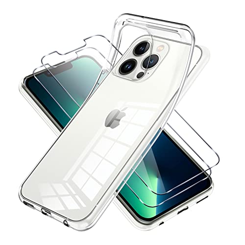 Vauki für iPhone 13 Pro Hülle Durchsichtig mit Schutzfolie 2 Stück,Ultra Dünn Transparent Silikon Handyhülle und Displayschutzfolie,Slim Soft Stoßfeste Schutzhülle für iPhone 13Pro 6.1" Vauki für iPhone 13 Pro Hülle Durchsichtig mit Schutzfolie 2 Stück,Ultra Dünn Transparent Silikon Handyhülle und Displayschutzfolie,Slim Soft Stoßfeste Schutzhülle für iPhone 13Pro 6.1" von Vauki