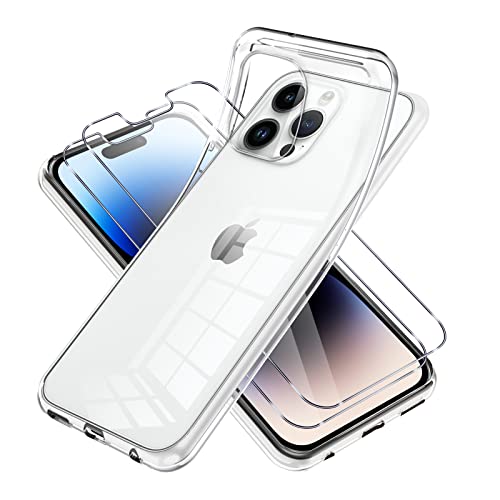 Vauki für iPhone 14 Pro Max Hülle Durchsichtig mit Schutzfolie 2 Stück,Ultra Dünn Transparent Silikon Handyhülle und Displayschutzfolie,Slim Soft Stoßfeste Schutzhülle für iPhone 14Pro Max 6.7" Vauki für iPhone 14 Pro Max Hülle Durchsichtig mit Schutzfolie 2 Stück,Ultra Dünn Transparent Silikon Handyhülle und Displayschutzfolie,Slim Soft Stoßfeste Schutzhülle für iPhone 14Pro Max 6.7" von Vauki
